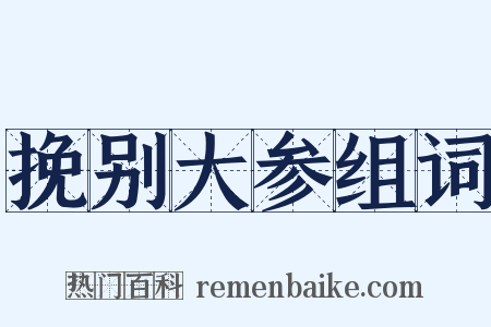 挽别大参组词是什么意思的图片